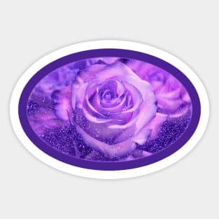 Purple Roses romantic floral glitter flowers Sticker